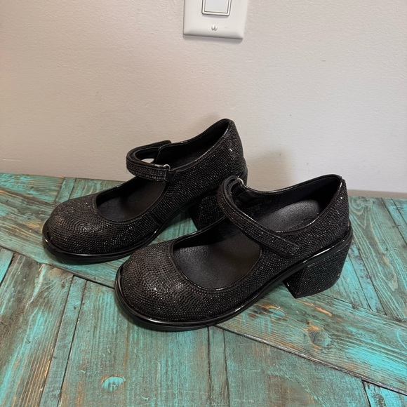 Dolls Kill Sugar Thrillz Desire Me Rhinestone Mary Janes Size 9 Chunky - Picture 5 of 14